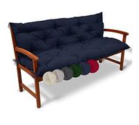 Beautissu Coussin Banc de Jardin extérieur Matelas pour terrasse Balcon | 100x50x50cm bleu foncé pour confortable dossier meuble assise épais Flair BR