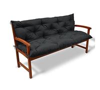 Beautissu Coussin Banc de Jardin Flair BR - Coussin Exterieur Jardin, terrasse, Balcon - Matelas Exterieur Confortable - 120x50x50cm - Anthracite
