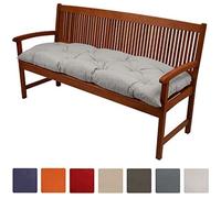 Beautissu Coussin pour banc Flair BK 150 x 50 x 10 cm Confortable rembourré Banc de jardin/Balançoire Hollywood Gris clair