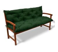 Beautissu Coussin banc jardin Flair BR 100x50x50cm Vert foncé - Coussin pour banc de jardin terrasse balcon Coussin exterieur