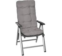 Beautissu Coussin chaise jardin Flair HL 120x50x8cm Gris clair - Coussin exterieur jardin - Dossier haut - Intérieur & Extérieur