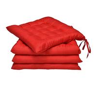 Beautissu Coussin Chaise Jardin Lea - Lot de 4 - Coussin Exterieur Confortable et épais - Idéal pour intérieur et extérieur - 40x40x5 cm - Rouge