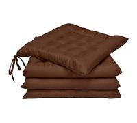 Beautissu Coussin Chaise Jardin Lea - Lot de 4 - Coussin Exterieur Confortable et épais - Idéal pour intérieur et extérieur - 40x40x5 cm - Marron
