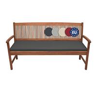 Beautissu Coussin d'assise confortable pour meubles de jardin, lavable, pour banc de jardin, extérieur, 120 x 48 x 5 cm, gris graphite