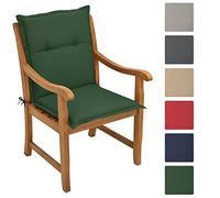 Beautissu Coussin dossier bas Loft NL 100x50x6cm Vert foncé - Coussin chaise bas - Coussin exterieur jardin