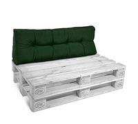 Beautissu Coussin Dossier Euro Palette 120x40x10-20 cm ECO Style - 1x Coussin Matelas Palette Vert Coussin Lounge Extérieur & Intérieur Coussin pour Canape Salon Jardin Coussin Banquette