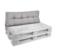 Beautissu Coussin Dossier Euro Palette ECO Lounge pour canapé Salon Jardin | 120x40x10-20cm gris clair matelas extérieur intérieur banquette Canape Style