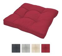 Beautissu Coussin extérieur Jardin Assise - Coussin Chaise Jardin idéal pour extérieur, Jardin, Balcon - XLuna -70x70x10 cm - Rouge