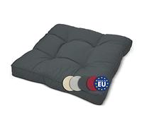 Beautissu Coussin extérieur Jardin Assise - Coussin Chaise Jardin idéal pour extérieur, Jardin, Balcon - XLuna - 50x50x10 cm - Anthracite