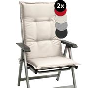 Beautissu Coussin Exterieur Jardin Base HL - Set 2 Coussins Chaise Jardin 120x50x6cm, Natur