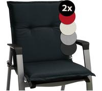 Beautissu Coussin Exterieur Jardin Base NL - Set 2 Coussins Chaise Jardin 100x50x6cm, Anthracite