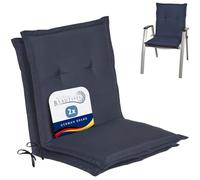 Beautissu Coussin Exterieur Jardin de Chaise Dossier Bas Epais Confortable | 100x50x6cm bleu fonce Coussins Set âme mousse rembourrage galette siège Loft NL