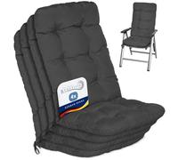 Beautissu Coussin Exterieur Jardin Dossier Haut Set de 4 pour Chaise Balcon