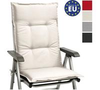 Beautissu Coussin Fauteuil Jardin Haut Dossier 120x50 cm Base HL - Antidérapant & Résistant Lumière UV 5 - Confortable Matelas Coussin Assise Chaise Exterieur Jardin Terrasse Balcon - Nature