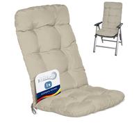 Beautissu Coussin Extérieur Jardin pour Chaise Fauteuil transat terrasse | 120x50x8cm Nature Dossier Haut de Balcon assise Flair HL