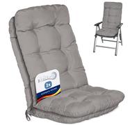 Beautissu Coussin exterieur jardin set de 2 chaise fauteuil transat balcon | 120x50x8cm gris clair de terrasse ou Coussins Dossier Haut rembourrage siège galette Flair HL