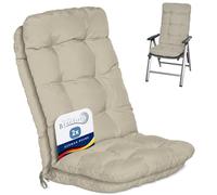Beautissu Coussin Exterieur Jardin Set de 2 Chaise Fauteuil transat Balcon | 120x50x8cm nature de terrasse ou Coussins Dossier Haut rembourrage siège galette Flair HL