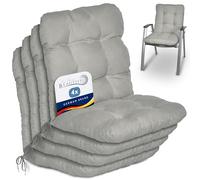 Beautissu Coussin Extérieur Jardin Set de 4 pour Chaise Fauteuil transat