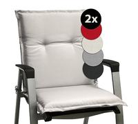Beautissu Coussin Fauteuil de Jardin Matelas Chaise Dossier Bas Balcon | 100x50x6cm nature assise lot de 2 pour camping exterieur Base NL