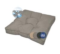 Beautissu Coussin Fauteuil Jardin Assise 50x50x10 cm - Résistant à l’Eau, Anti-Salissures & Lavable - Coussin Salon de Jardin Exterieur Déperlant pour Canapé Chaise Banc Terrasse Balcon - Gris Clair