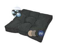 Beautissu Coussin Fauteuil Jardin Assise 60x60x10 cm - Résistant à l’Eau, Anti-Salissures & Lavable - Coussin Salon de Jardin Exterieur Déperlant pour Canapé Chaise Banc Terrasse Balcon - Anthracite