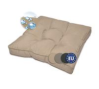 Beautissu Coussin Fauteuil Jardin Assise 70x70x10 cm - Résistant à l’Eau, Anti-Salissures & Lavable - Coussin Salon de Jardin Exterieur Déperlant pour Canapé Chaise Banc Terrasse Balcon - Nature