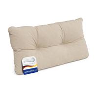 Beautissu Coussin Fauteuil Jardin Dossier Lavable pour canapé Chaise Banc | 60x40x12cm nature résistant à l'eau anti-salissures déperlant extérieur balcon salon Terrasse lounge meubles