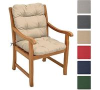 Beautissu Coussin Exterieur Jardin Flair NL - Coussin Chaise Jardin pour Chaise, Fauteuil ou transat de Jardin, terrasse ou Balcon - 100x50x8cm - Dossier Standard - Nature