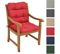 Beautissu Coussin Flair NL 100x50x8cm - Rouge - Coussin dossier bas pour chaise fauteuil de jardin terrasse