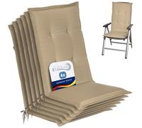 Beautissu Coussin Haut Dossier pour Chaise de Jardin extérieur Set
