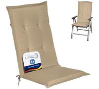 Beautissu Coussin Haut Dossier pour Chaise Jardin 120x50 cm Loft HL - 6 cm Rembourrage Extra Doux & Résistant à la Lumière UV - Confortable Coussin Assise Fauteuil Jardin Exterieur Nature