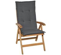 Beautissu Coussin Haut Dossier pour Chaise Jardin 120x50 cm Loft HL - 6 cm Rembourrage Extra Doux & Résistant à la Lumière UV - Confortable Coussin Assise Fauteuil Jardin Exterieur Anthracite