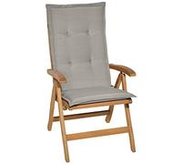 Beautissu Coussin Haut Dossier pour Chaise Jardin 120x50 cm Loft HL - 6 cm Rembourrage Extra Doux & Résistant à la Lumière UV - Confortable Coussin Assise Fauteuil Jardin Exterieur Gris Clair