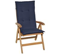 Beautissu Coussin Haut Dossier pour Chaise Jardin 120x50 cm Loft HL - 6 cm Rembourrage Extra Doux & Résistant à la Lumière UV - Confortable Coussin Assise Fauteuil Jardin Exterieur Bleu Foncé