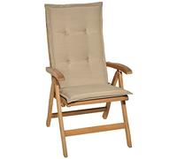 Beautissu Coussin Haut Dossier pour Chaise Jardin 120x50 cm Loft HL - 6 cm Rembourrage Extra Doux & Résistant à la Lumière UV - Confortable Coussin Assise Fauteuil Jardin Exterieur Nature