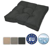 BEAUTISSU Coussin Lounge - pour Assise - résistant à l´eau - Gris graphite - 50x50x10 cm - Idéal pour Jardin, Balcon