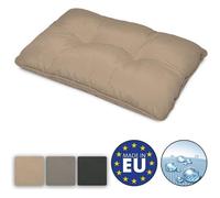 Beautissu Coussin Fauteuil Jardin Dossier 60x40x12 cm - Résistant à l’Eau, Anti-Salissures & Lavable - Coussin Salon de Jardin Exterieur Déperlant pour Canapé Chaise Banc Terrasse Balcon - Nature