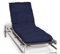 Beautissu Coussin Bain de Soleil 190x60 cm Flair RL - 8 cm Épais Coussin Chaise Longue pour Jardin Terrasse Balcon - Confortable Matelas Transat Exterieur - Bleu Foncé