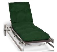 Beautissu Coussin Bain de Soleil 190x60 cm Flair RL - 8 cm Épais Coussin Chaise Longue pour Jardin Terrasse Balcon - Confortable Matelas Transat Exterieur - Vert Foncé