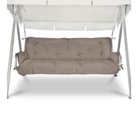 Beautissu Coussin pour Balancelle avec 2 Oreillers Matelas pour Banc Mousse | 180x50x8cm Taupe Rembourrage Flocons de Jardin d'assise exterieur Flair HS