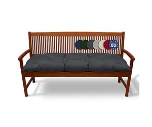 Beautissu Coussin pour banc Flair BK 150 x 50 x 10 cm Confortable rembourré Banc de jardin/Balançoire Hollywood Gris