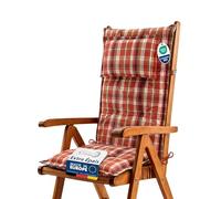 Beautissu Coussin Premium Coussin Chaise Dossier Haut Coussin Exterieur Jardin 120x50x7cm Matelas épais Fait en UE Matériel Robuste 200g/m² Résistance UV HighLux HL Orange-Rouge-Vert carré