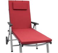 Beautissu Coussin transat Loft RL 200x60x5cm - Coussin Bain de Soleil Rouge - Coussin Chaise Longue avec Fermeture éclair - Résistance UV