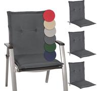 Beautissu Coussins Chaises Jardin Loft NL - Gris Graphite - Set de 4-100x50x6cm - Dossier Bas - Extérieur