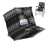 Beautissu Coussins de Chaise Dossier Bas d'assise extérieur fauteuils | 100x50cm lot de 8 terrasse balcon UV résistants Jardin fleurs haut galette Flores