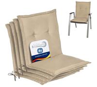 Beautissu Coussins de Jardin de Chaise Dossier Bas Exterieur épais | 100x50x6cm gris graphite set de 4 coussin épais et confortable rembourrage mousse noyau galette siège Loft NL