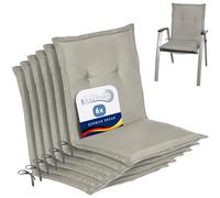 Beautissu Coussins de Jardin de Chaise Dossier Bas extérieur Set | 100x50x6cm gris claire épais confortable coussin NL noyau mousse galette Loft