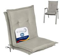 Beautissu Coussins de Jardin de Chaise Dossier Bas Set de 2 Confortable | 100x50x6cm gris claire coussin extérieur épais et âme mousse rembourrage galette Loft NL