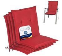 Beautissu Coussins de Jardin de Chaise épais Confortable Dossier Bas Set | 100x50x6cm rouge coussin extérieur Exterieur galette siège mousse rembourrage Loft NL