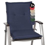 Beautissu Coussins de Jardin de Chaise Loft NL Bleu foncé Set de 2-100x50x6cm - Coussin Exterieur Jardin épais & Confortable - Coussin Dossier Bas